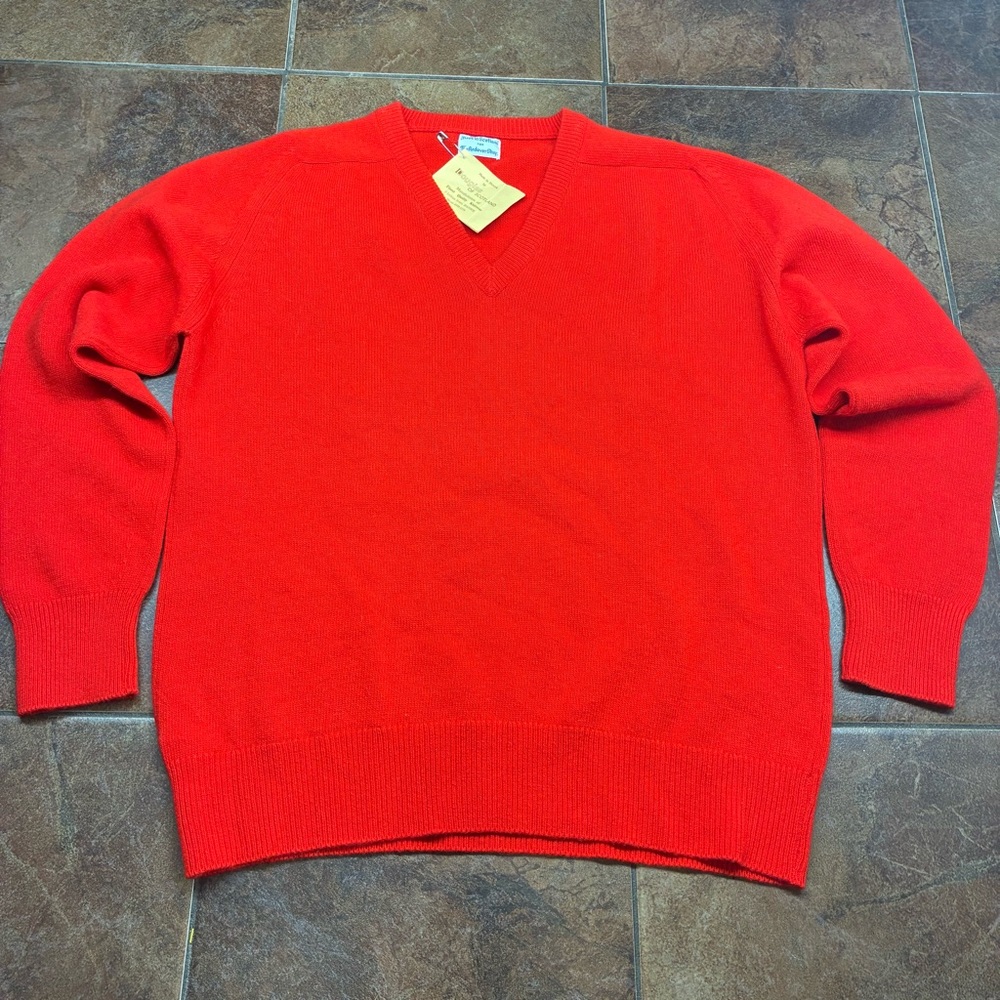 Classic V-Neck Sweater in Bright Red - Men